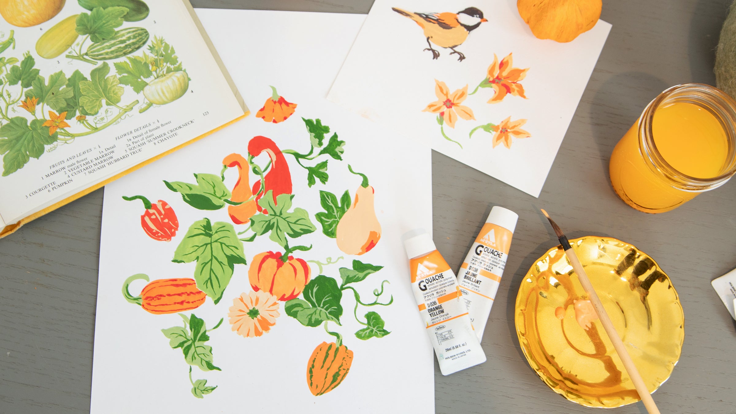 Behind the print of our pumpkin printed pajamas