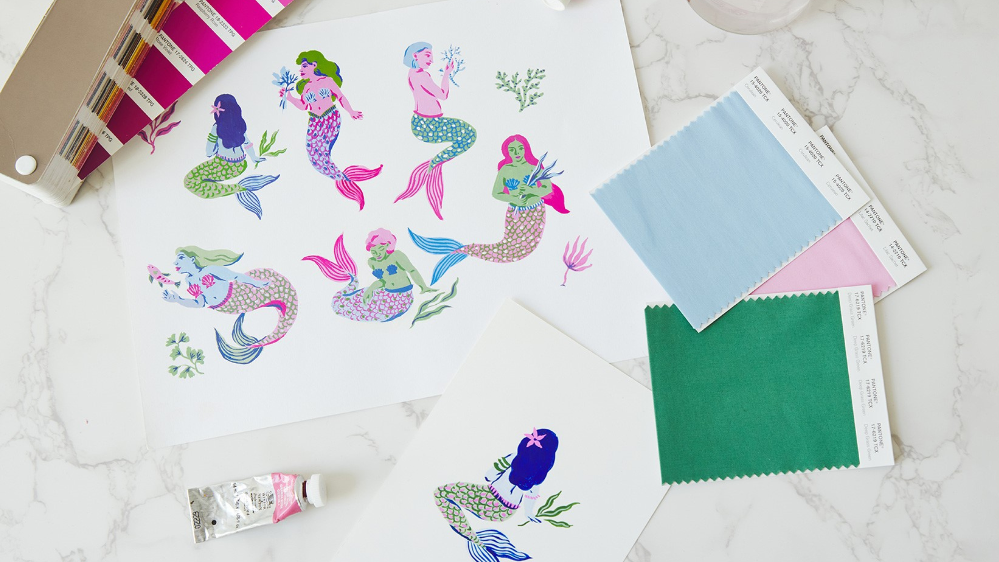 Behind our Mermaid Printed Pajamas 