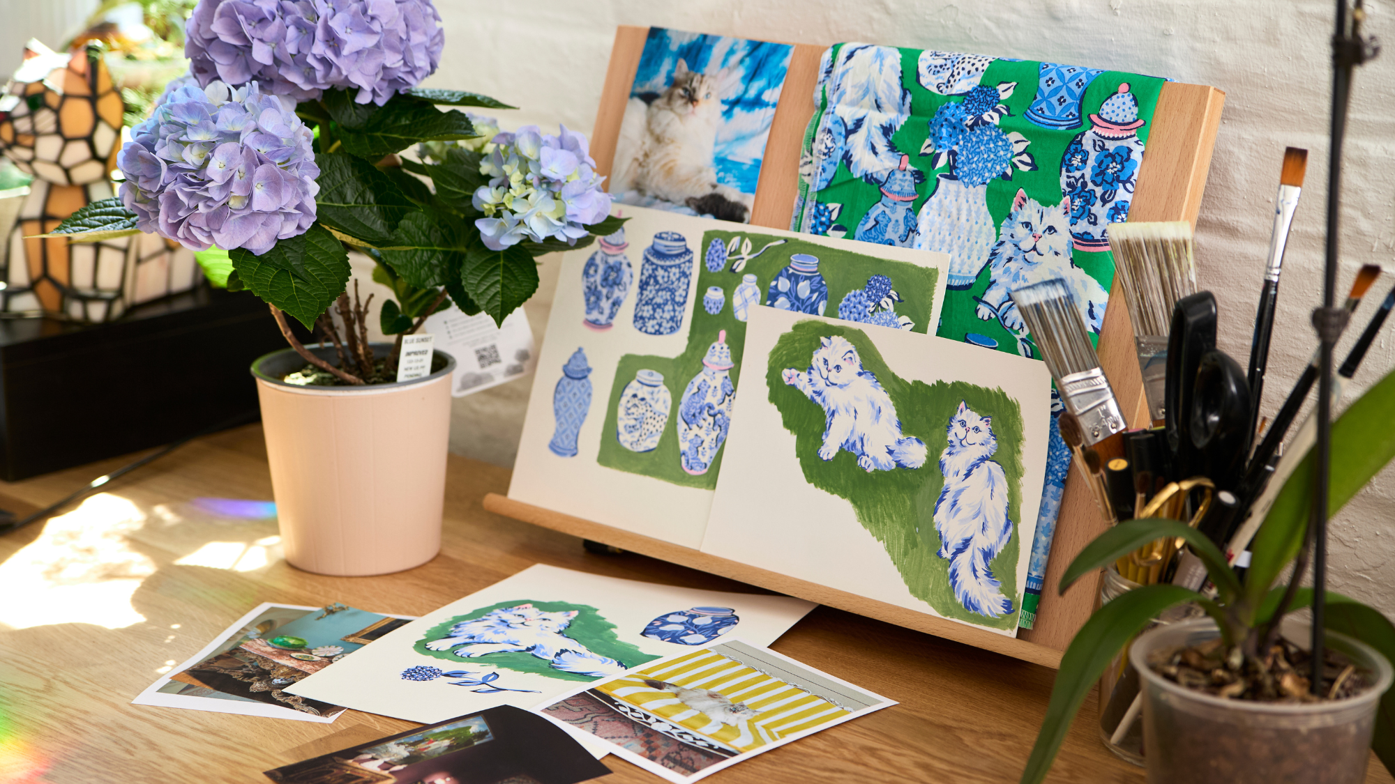 Fancy Cat Behind the Print