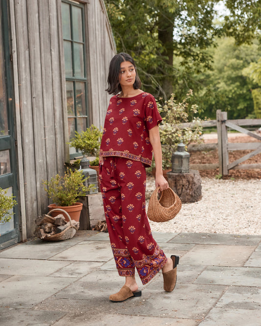 Canyon Wildflower - Delia Pants & Carry On Top Set - Red Rock