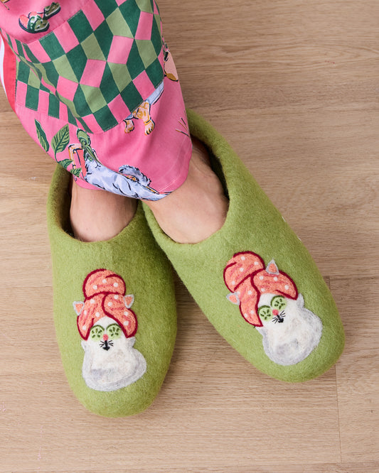 French Knot X PF - Spa Day Slipper - Cucumber Water - Printfresh