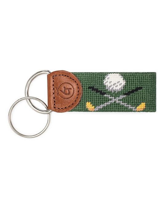 Green Multi - Golf Needlepoint Keychain - Good Threads - Printfresh