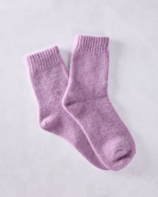 Purple - Womens Cozy Wool Angora Socks - Comfortarians